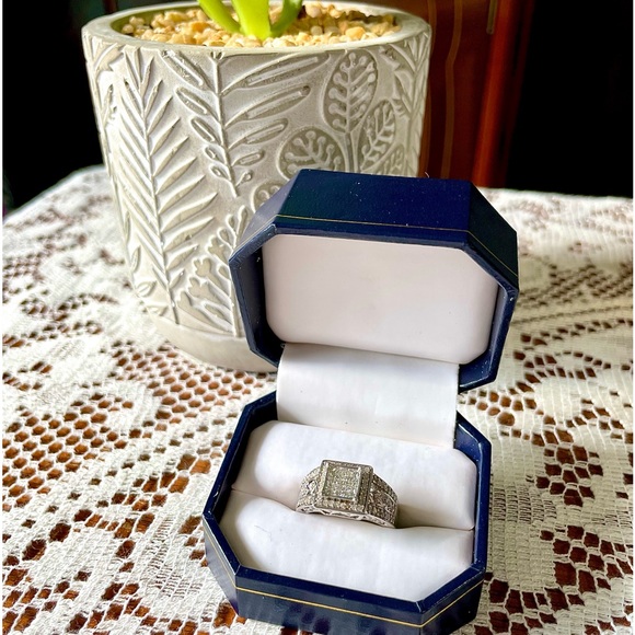 SJ 925 Square Princess Cut Diamond Ring - Picture 1 of 11